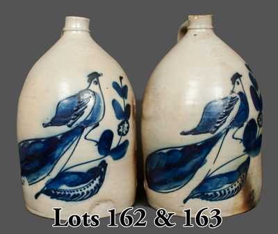 Outstanding 4 Gal. WHITE & WOOD / BINGHAMPTON Stoneware Bird Jug