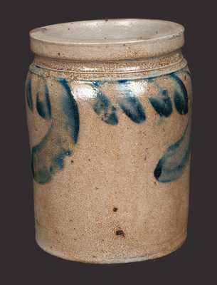 Very Small Stoneware Crock with Swag Decoration, Southeastern PA origin, third quarter 19th century
