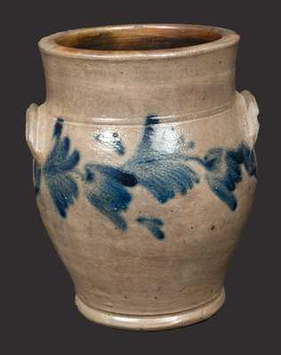 2 Gal. Baluster-Form Stoneware Crock with Tulip Decoration, att. Richard Remmey, Philadelphia, c1865