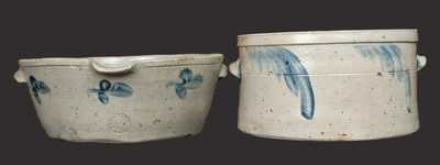 Lot of Two: P. HERRMANN / BALTIMORE Stoneware Milkpan and Baltimore Stoneware Cake Crock