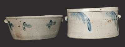 Lot of Two: P. HERRMANN / BALTIMORE Stoneware Milkpan and Baltimore Stoneware Cake Crock