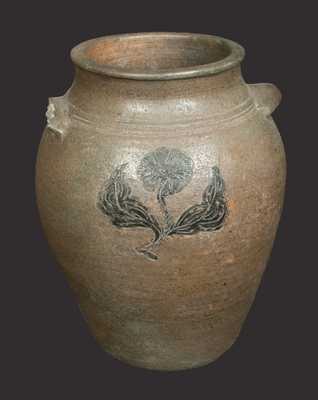 1 Gal. Stoneware Jar with Incised Floral and Leaf Decoration, American, circa 1820-30
