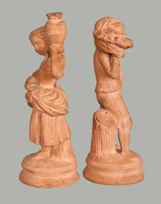 Pair of Redware Statues attrib. Hummelstown (PA) Terra Cotta Works, circa 1920