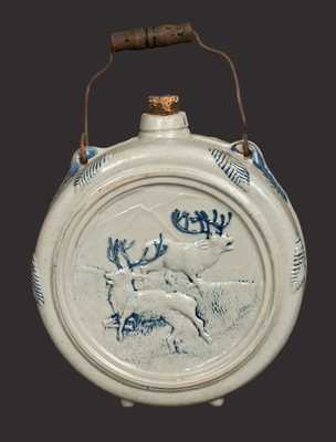 BARDWELL S ROOT BEER Stoneware Canteen attrib. Whites Utica