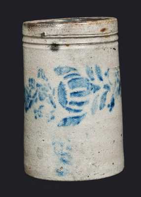 Stoneware Wax Sealer with Stenciled Cobalt Floral Design, Western PA origin, circa 1875