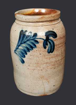 1 Gal. Stoneware Crock with Floral Decoration attributed to the Remmey Pottery, Philadelphia