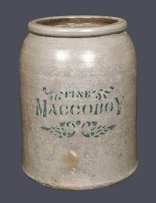 1 Gal. Western PA Stoneware FINE MACCOBOY SNUFF Jar