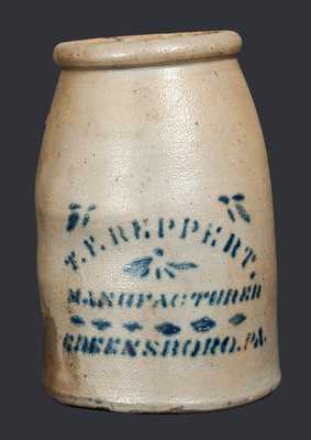 T. F. REPPERT / GREENSBORO, PA Stoneware Canning Jar