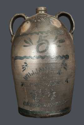 5 Gal. WILLIAMS & REPPERT / GREENSBORO, PA Double-Handled Stoneware Jug