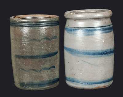 Lot of Two: Western PA Striped Stoneware Wax Sealers