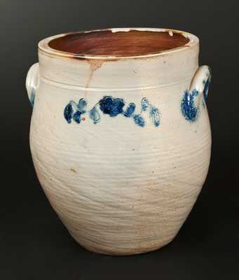 Unusual New Jersey Stoneware Jar with Incised Floral Decoration, circa 1830