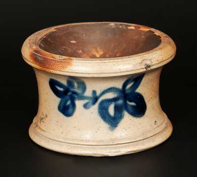 Cobalt-Decorated Stoneware Spittoon, New York State or Massachusetts origin, mid 19th century.