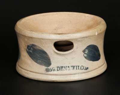 COWDEN & WILCOX Stoneware Spittoon with Cobalt Decoration. 