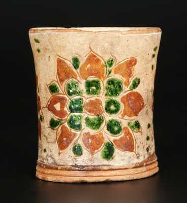 Very Rare Sgraffito Mug, Southeastern PA, Late 18th Century