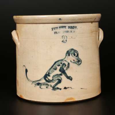 Important FULPER BROS. / FLEMINGTON, NJ Stoneware Dinosaur Crock