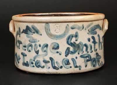 Very Unusual Stoneware Cake Crock Inscribed 