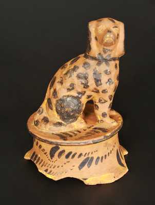 Extremely Rare and Important Greensboro, PA Tanware Spaniel Signed 