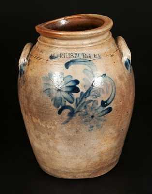 1 Gal. HARRISBURG, PA (att. Wm. Moyer) Stoneware Jar with Floral Decoration
