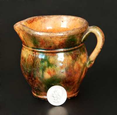 Very Rare Miniature Shenandoah Valley Redware Cream Pitcher, Strasburg, VA