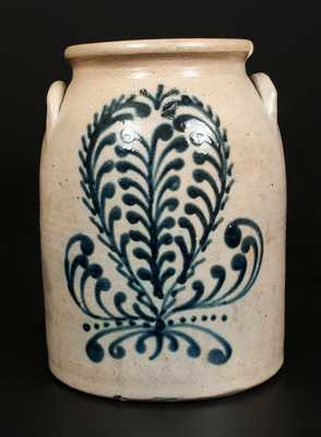 2 Gal. EDMANDS & CO. Stoneware Crock with Elaborate Slip-Trailed Decoration