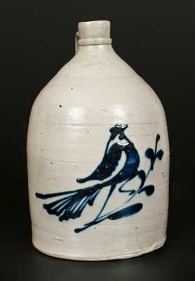 WHITE & WOOD / BINGHAMTON, NY Stoneware Jug with Bird Decoration