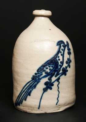 WHITES UTICA Stoneware Jug with Unusual Bird Decoration