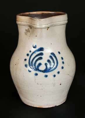 Stoneware Pitcher with Slip-Trailed Decoration