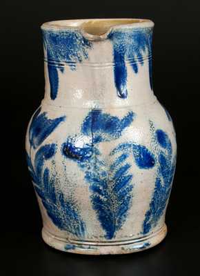 1 Gal. Stoneware Pitcher with Tulip Decoration, Philadelphia, circa 1865