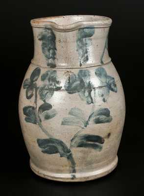 1 Gal. Stoneware Pitcher with Floral Decoration, Baltimore, circa 1860