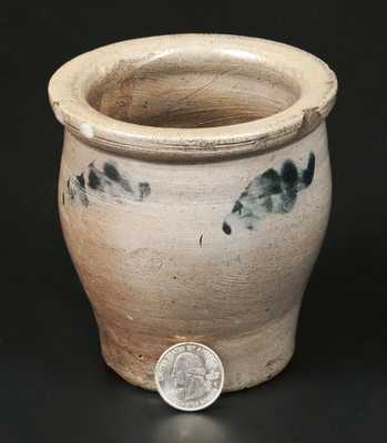 Miniature Stoneware Jar with Cobalt Decoration att. D. Ack, Mooresburg, PA