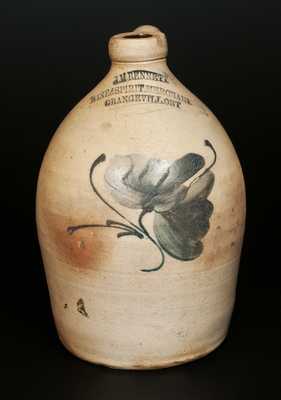 1 Gal. Orangeville, Ontario, Stoneware Advertising Jug with Floral Decoration