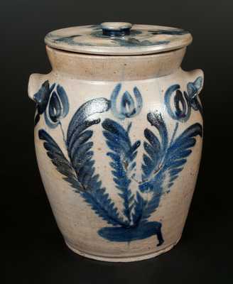 2 Gal. Stoneware Crock with Well-Executed Tulip Decoration, Baltimore, circa 1835