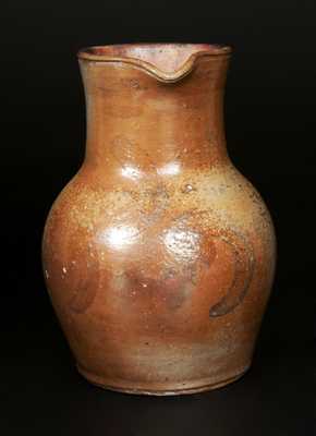 1 Gal. Stoneware Pitcher with Brushed Floral Decoration, att. Rockingham County, Virginia