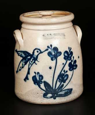 R. & B. DIEBBOLL / WASHINGTON, MI Late 20th Century Stoneware Hummingbird Crock