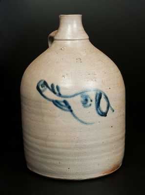 Very Rare S.B. BOSWORTH / HARTFORD, CT 2 Gal. Stoneware Jug with Slip-Trailed Elephant's Head