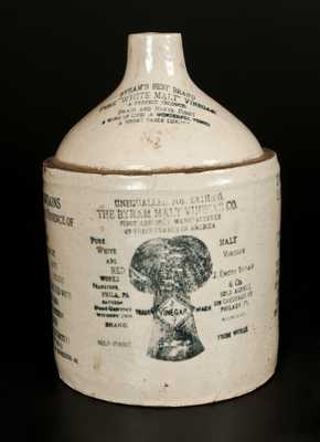 Stoneware Advertising Jug with BYRAM MALT VINEGAR CO. / PHILADELPHIA, PA