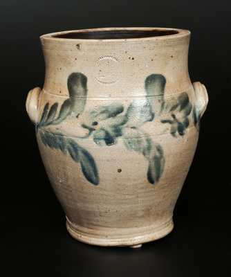 1 1/2 Gal. Baluster-Form Stoneware Jar with Floral Decoration, Philadelphia, circa 1850