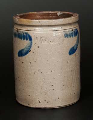 Scarce W.B. KENNER / STRASBURG, VA 1 1/2 Gal. Stoneware Jar with Bright Cobalt Swag Decoration