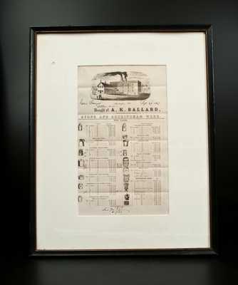 1869 A.K. BALLARD / BURLINGTON, VT Illustrated Stoneware and Rockingham Ware Price List