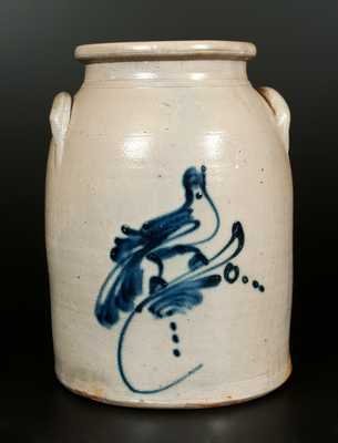 3 Gal. Stoneware Crock with Bird Decoration, New York State origin