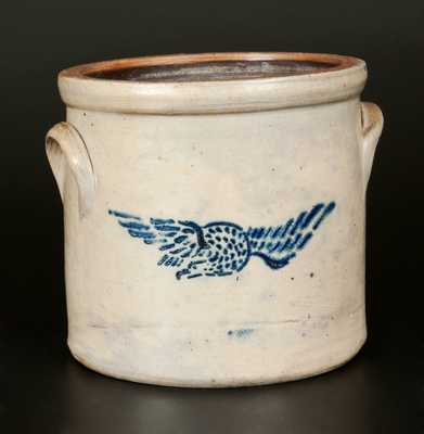 Stoneware Crock with Stenciled Flying Eagle Decoration