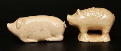 Lot of Two: Salt-Glazed Molded Stoneware Pigs