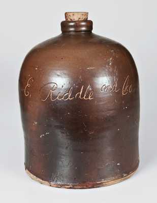 Albany-Slip Stoneware Jug Advertising E. Riddle & Co.