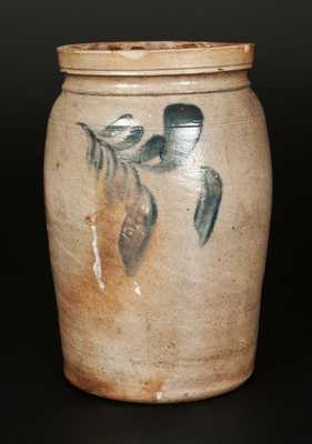 1 Gal. Stoneware Jar with Floral Decoration, Philadelphia, circa 1860