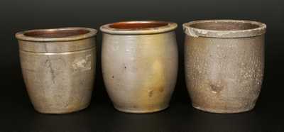 Lot of Three: Strasburg, VA Stoneware Cream Jars,  J. EBERLY & BRO, J.M. HICKERSON