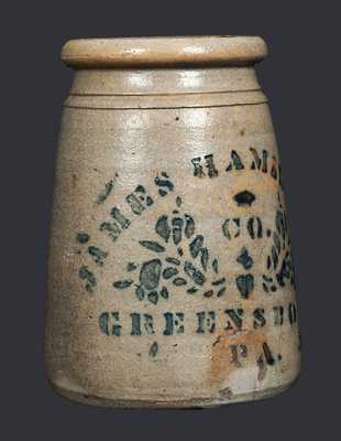 JAMES HAMILTON & CO. / GREENSBORO, PA Stoneware Canning Jar