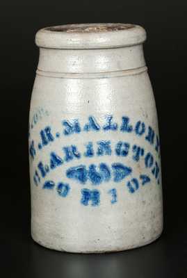 Scarce Stoneware Canning Jar with Clarington, Ohio Advertising, Western PA origin, circa 1875