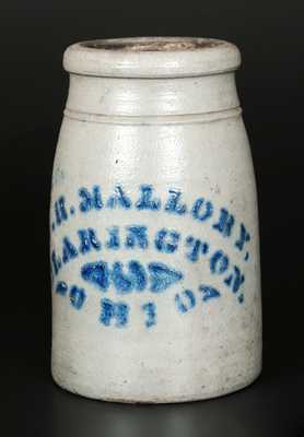 Scarce Stoneware Canning Jar with Clarington, Ohio Advertising, Western PA origin, circa 1875