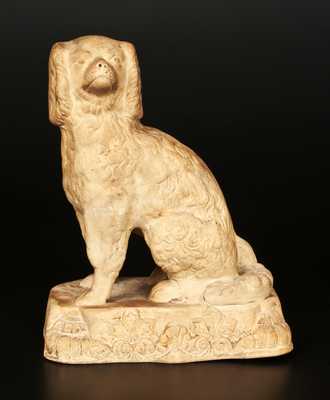 Stoneware Spaniel Doorstop, probably Ohio origin, fourth quarter 19th century.