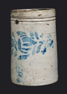 Stoneware Wax Sealer with Stenciled Cobalt Floral Design, Western PA origin, circa 1875